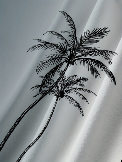 Plus Size Men's Coconut Tree Short Sleeve Hawaiian Shirt, Oversized Loose Clothing For Big And Tall Guys, Best Sellers Gifts