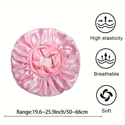 1 Pcs Satin Sleep Cap For Women, Wide Elastic Band Sleep Cap, Fashion Satin Cap For Sleeping, Night Sleeping Head Cover