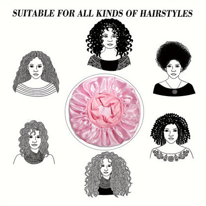 1 Pcs Satin Sleep Cap For Women, Wide Elastic Band Sleep Cap, Fashion Satin Cap For Sleeping, Night Sleeping Head Cover