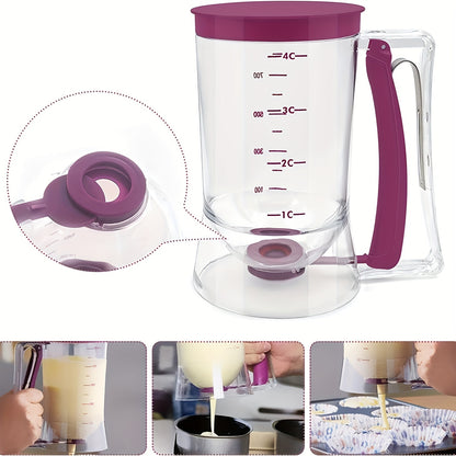 1pc Pancake Cupcake Batter Dispenser, Collapsible Batter Separator Cupcakes Pancakes Cookie Cake Waffles Perfect Baking Tool For Cupcakes, Waffles, Muffin Mix, Or Any Baked Goods
