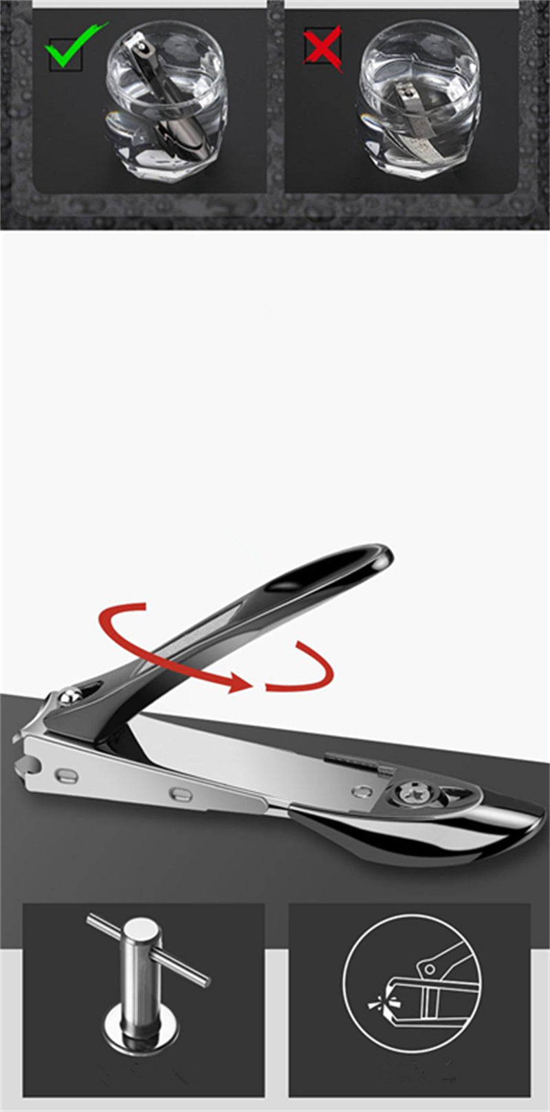 Nail Clipper, Stainless Steel Finger Toenail Clipper Manicure Nail Cutter For Men Women