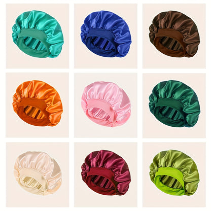 1 Pcs Satin Sleep Cap For Women, Wide Elastic Band Sleep Cap, Fashion Satin Cap For Sleeping, Night Sleeping Head Cover