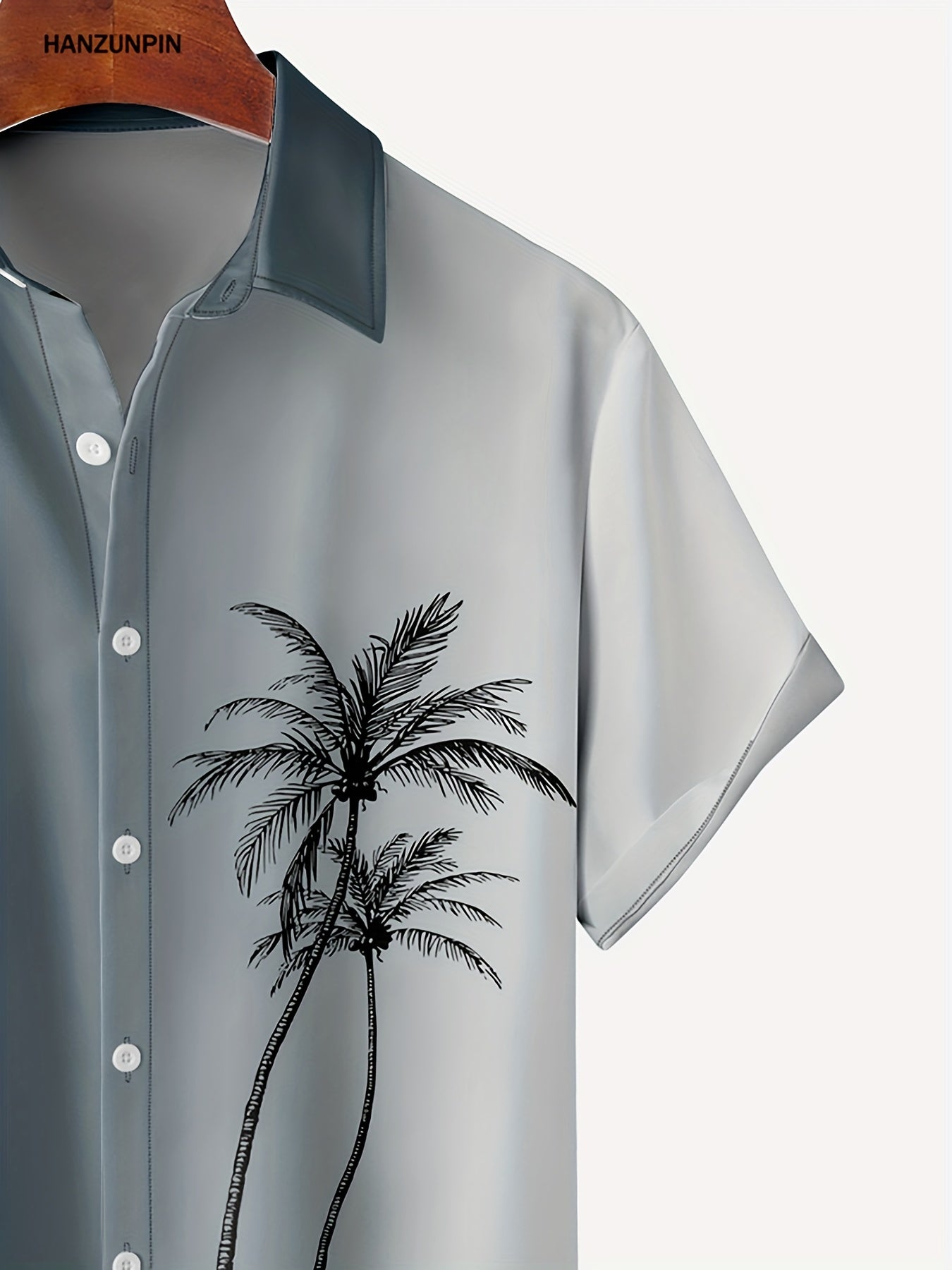 Plus Size Men's Coconut Tree Short Sleeve Hawaiian Shirt, Oversized Loose Clothing For Big And Tall Guys, Best Sellers Gifts