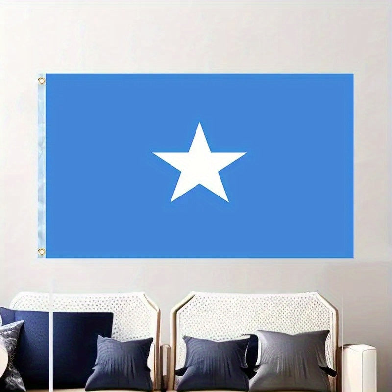 Somalia Flag 91.44x152.4 Cm Polyester Outdoor Banner Fade-Resistant with Brass Grommets Durable Weatherproof for Decor & Advertising