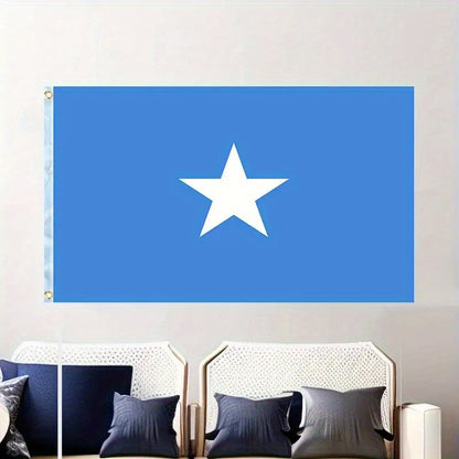 Somalia Flag 91.44x152.4 Cm Polyester Outdoor Banner Fade-Resistant with Brass Grommets Durable Weatherproof for Decor & Advertising