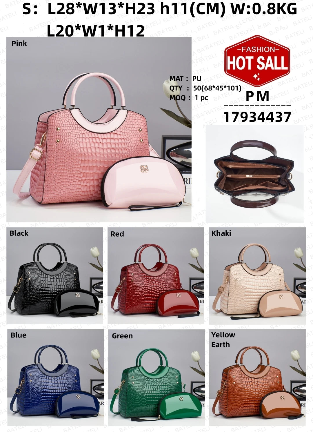 2024 Bags Women Handbags Ladies Trendy Products Pu Leather Handbag Set for Lady Tote Bag