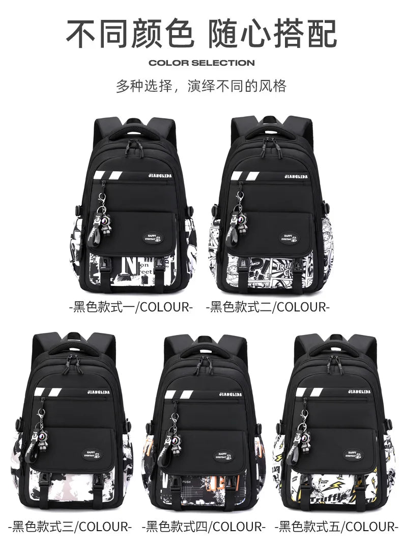 NEW Children Orthopedics School Bags Kids Backpack In Primary Schoolbag For Teenager Boys Waterproof Backpacks Book Bag mochila