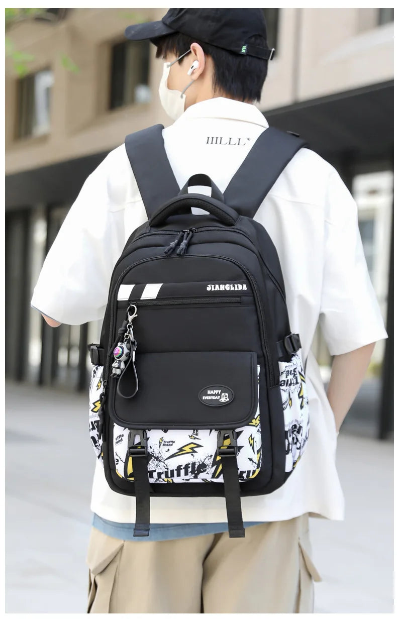 NEW Children Orthopedics School Bags Kids Backpack In Primary Schoolbag For Teenager Boys Waterproof Backpacks Book Bag mochila