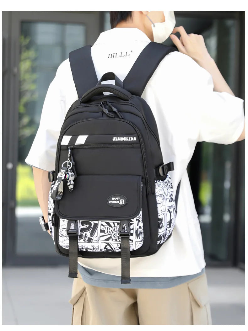 NEW Children Orthopedics School Bags Kids Backpack In Primary Schoolbag For Teenager Boys Waterproof Backpacks Book Bag mochila