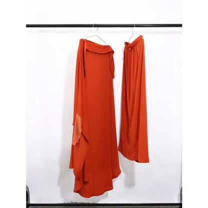 Muslimske Kvinner Lang Khimar + Skjørt 2-delers Sett Bønneklær eller Salat Ramadan. Dubai arabisk Hijab"