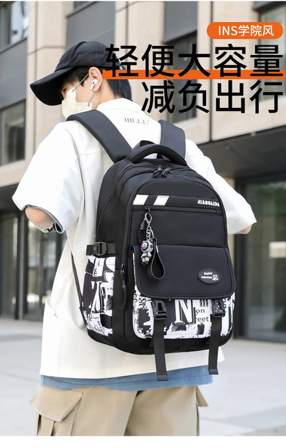 NEW Children Orthopedics School Bags Kids Backpack In Primary Schoolbag For Teenager Boys Waterproof Backpacks Book Bag mochila