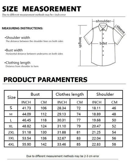 Men's Coconut Tree Short Sleeve Hawaiian Shirt SUmmer Oversized Loose Clothing For Summer Lapel Button Beach Shirt Casual Tops