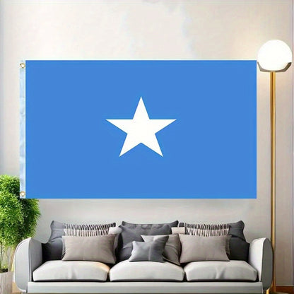 Somalia Flag 91.44x152.4 Cm Polyester Outdoor Banner Fade-Resistant with Brass Grommets Durable Weatherproof for Decor & Advertising