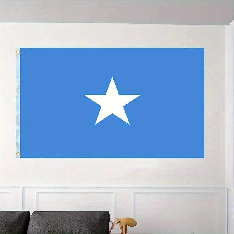 Somalia Flag 91.44x152.4 Cm Polyester Outdoor Banner Fade-Resistant with Brass Grommets Durable Weatherproof for Decor & Advertising