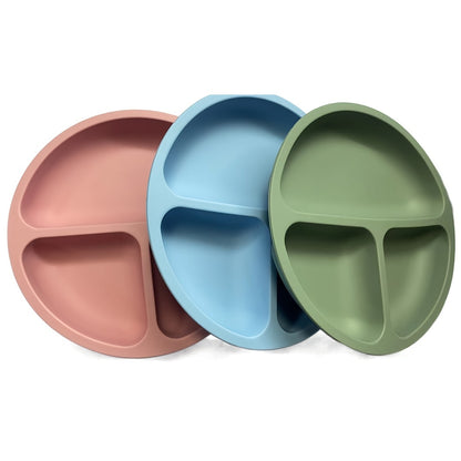 100% Silicone Suction Plates For Babies & Toddlers - Stay Put Divided Design, Microwave & Dishwasher Safe!