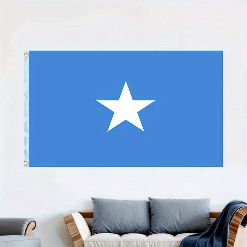 Somalia Flag 91.44x152.4 Cm Polyester Outdoor Banner Fade-Resistant with Brass Grommets Durable Weatherproof for Decor & Advertising