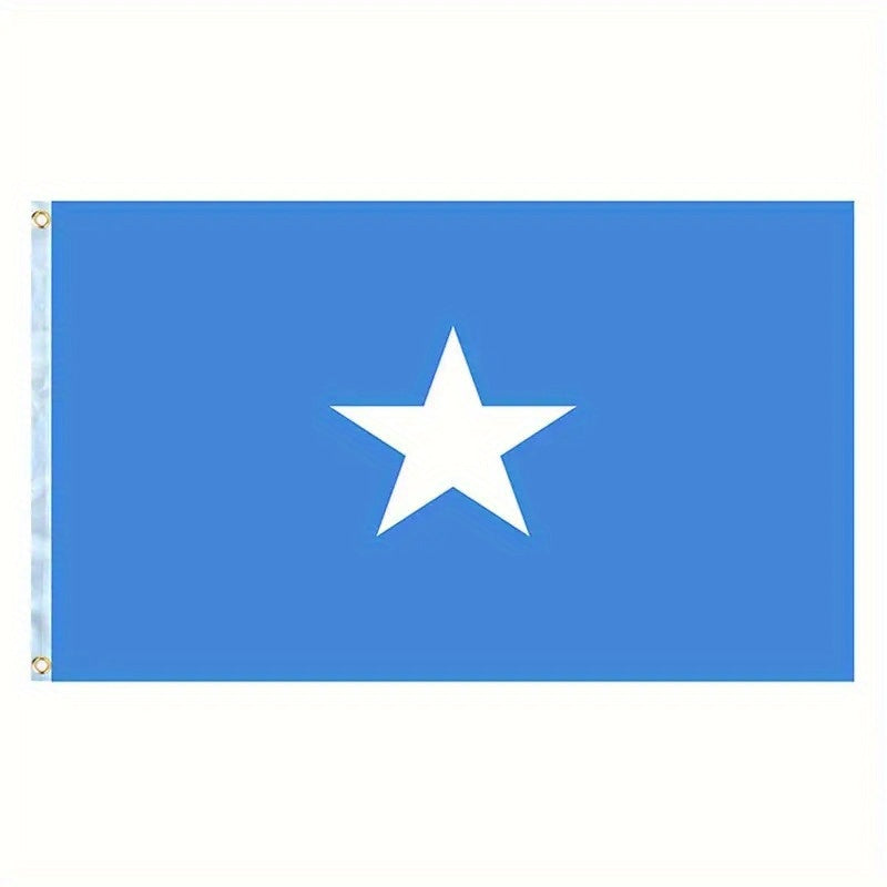 Somalia Flag 91.44x152.4 Cm Polyester Outdoor Banner Fade-Resistant with Brass Grommets Durable Weatherproof for Decor & Advertising