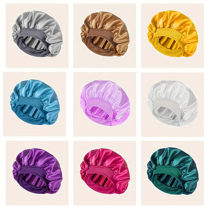 1 Pcs Satin Sleep Cap For Women, Wide Elastic Band Sleep Cap, Fashion Satin Cap For Sleeping, Night Sleeping Head Cover